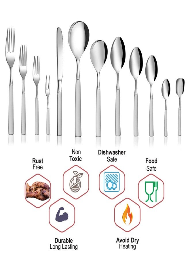 Shri & Sam Stainless Steel Jewel Cutlery Set (6 Pieces Desert Fork) - Image 5